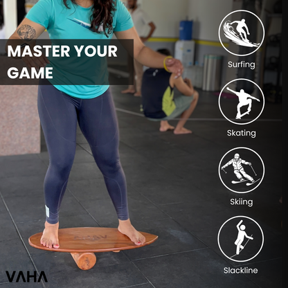 VAHA Classic 101 Roller Balance Board With Adjustable Stoppers